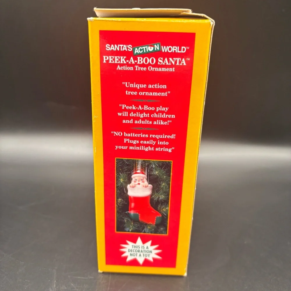 Peek-a-Boo Santa's Action World Christmas Tree Ornament Kurt Adler Santa‎ Claus